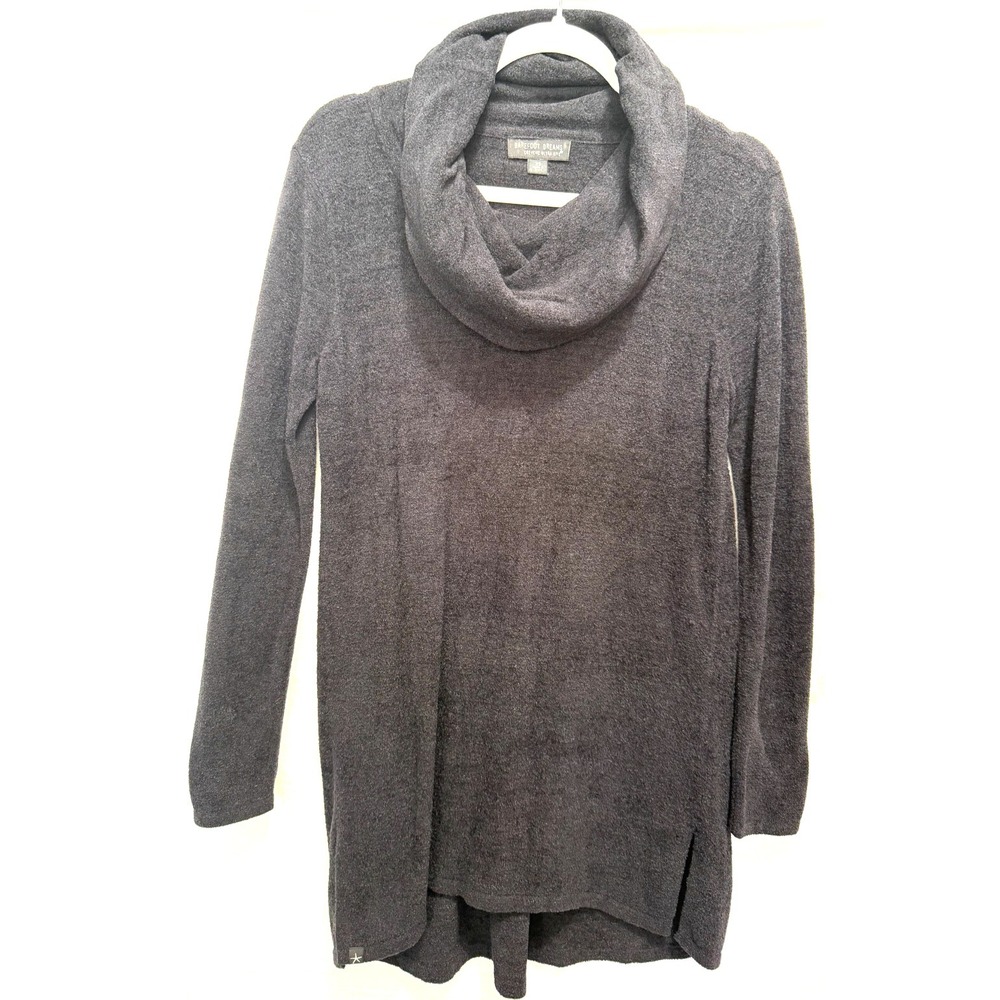 Barefoot Dreams Cozy Chic Ultra Lite XS Black Cowl Neck Pullover Long Sweater